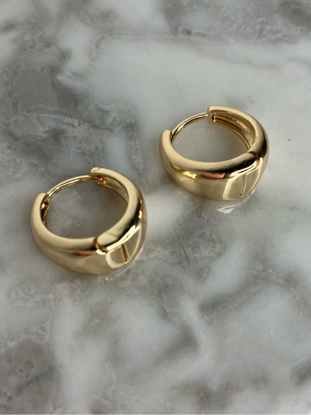 14K Gold Plated Huggie Hoop Earrings 12mm Small Gold Hoops Minimalist Everyday